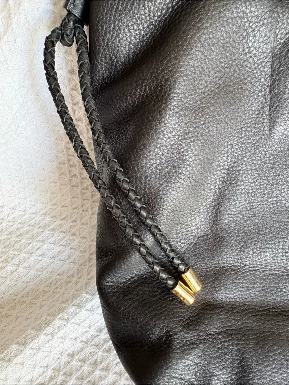 Vince Camuto Sada Large Leather Tote Bag with Gold Accent